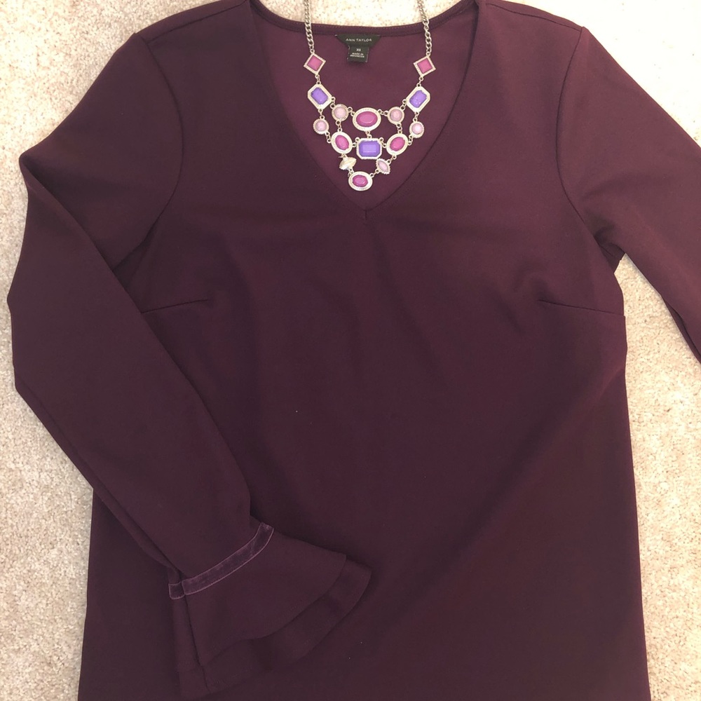 Ann Taylor Ruffle Sleeve Blouse